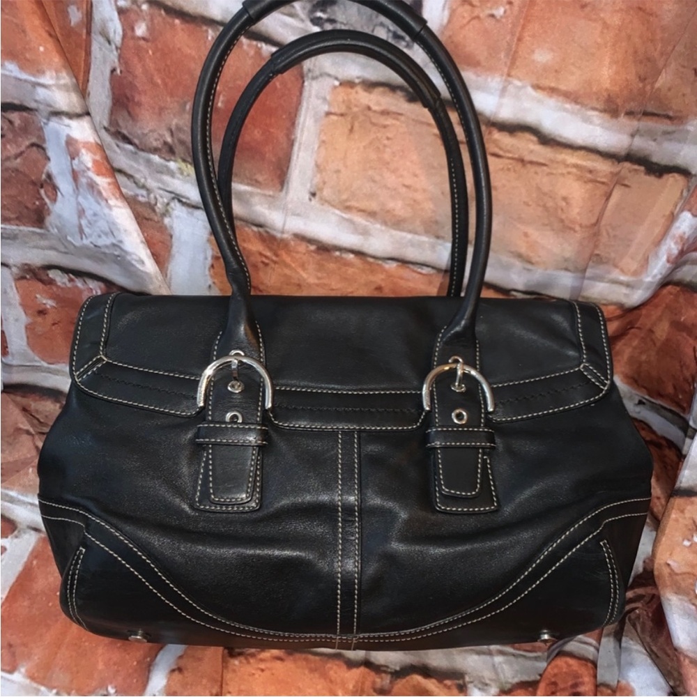 Coach Soho Hampton satchel black leather shoulder bag - Picture 3 of 8